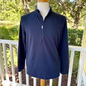 Graham Luxe Porter 1/2 Zip Pullover. Blue. Large.